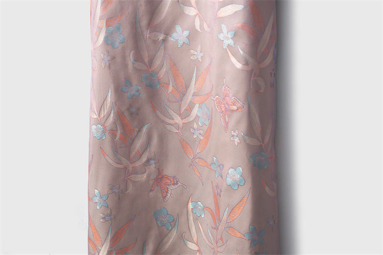 Double-sided different-color new Chinese style silk jacquard dress
