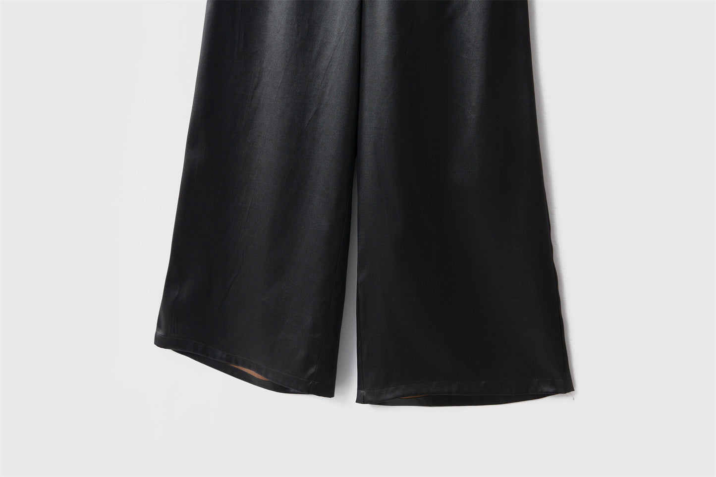 Silk Xiangyunsha leather glossy old material silk wide-leg pants