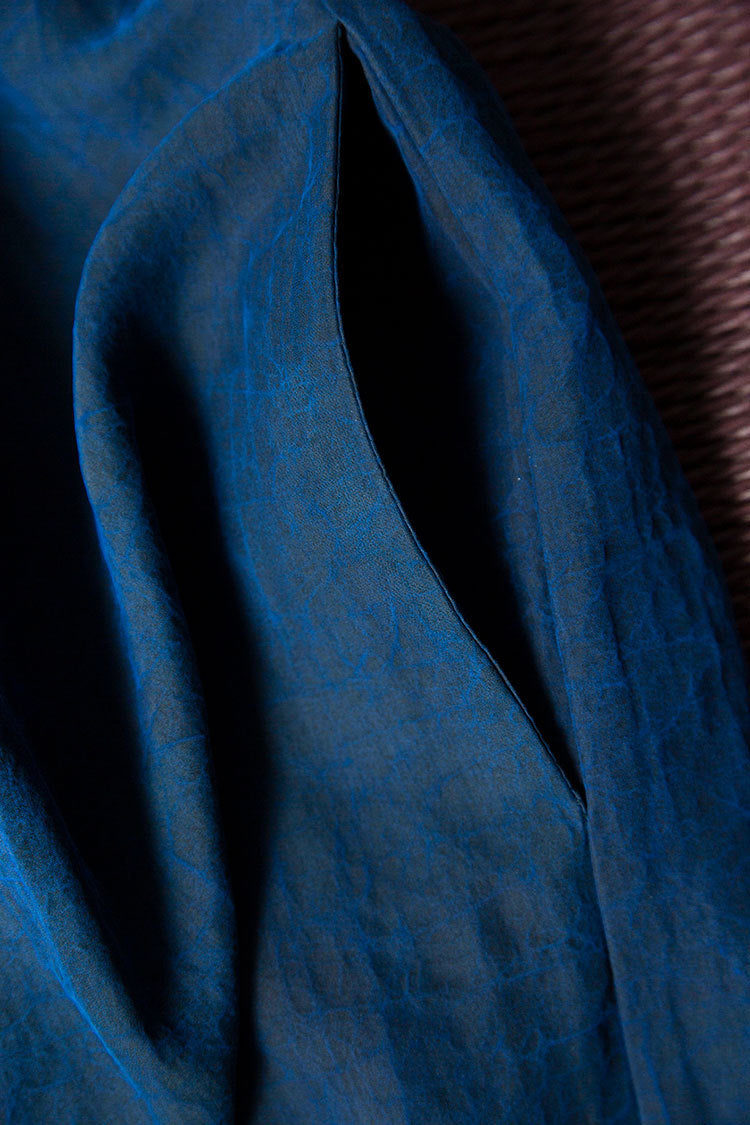 Silk tulle dress with crackle pattern