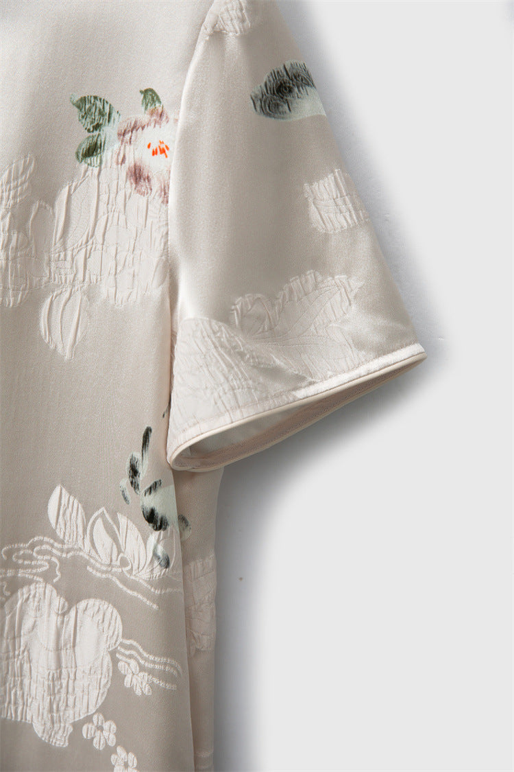 New Chinese style cheongsam dress Chinese style short sleeve dress
