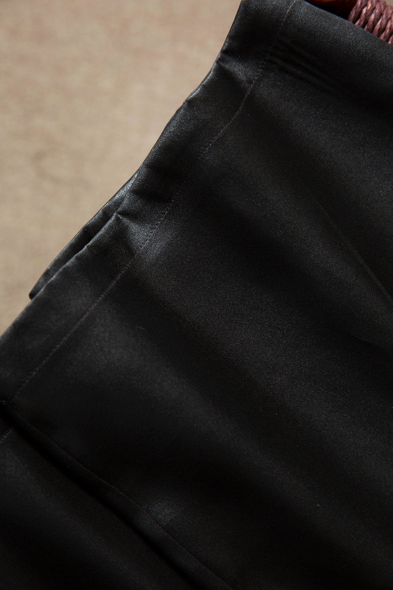 Silk Xiangyunsha leather glossy old material silk wide-leg pants