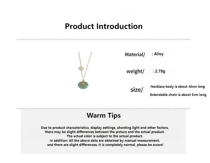 Creative Fortune-attracting Peace Buckle Copper Coin Necklace