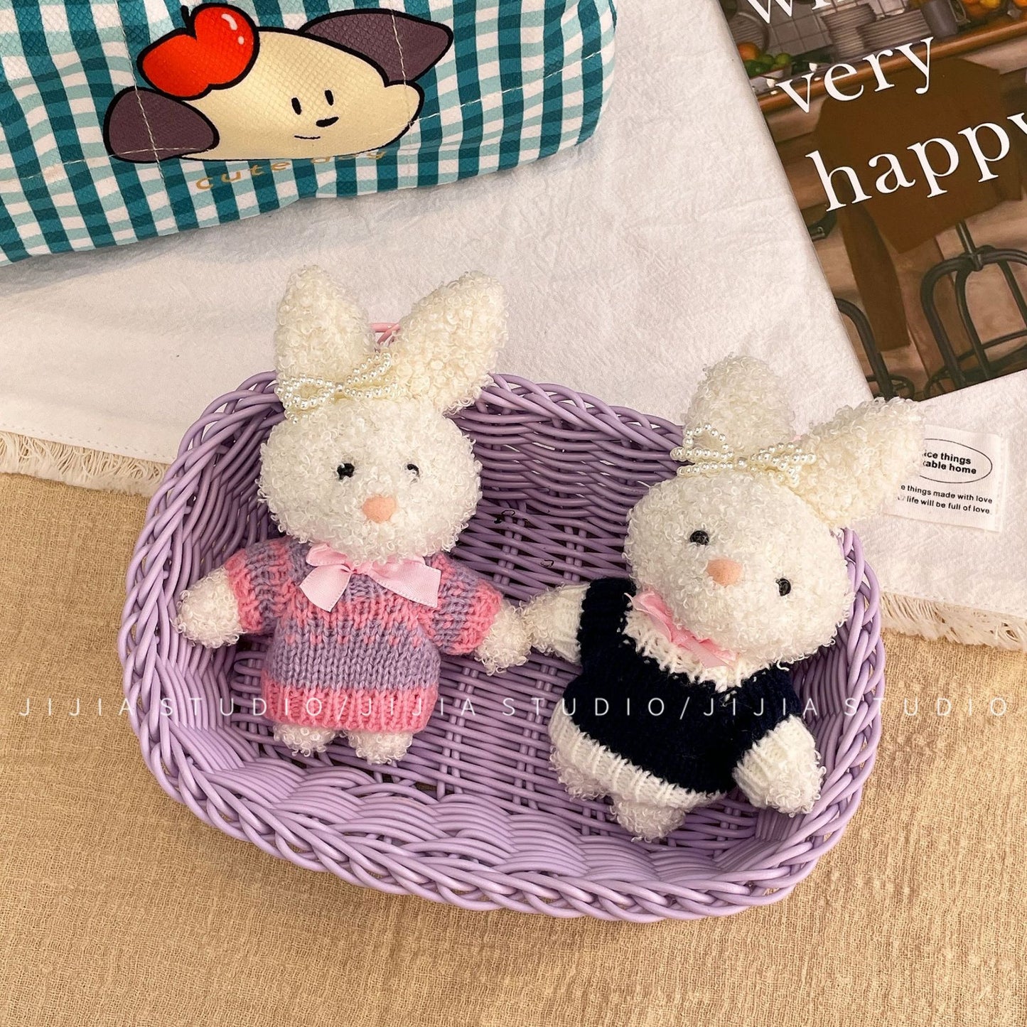 Korean long-eared bubble puppy rabbit pendant