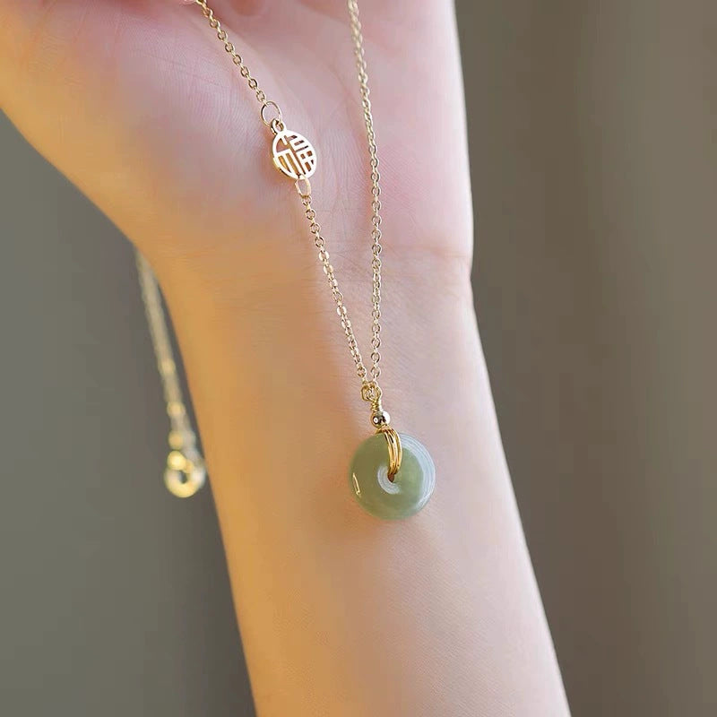 Creative Fortune-attracting Peace Buckle Copper Coin Necklace