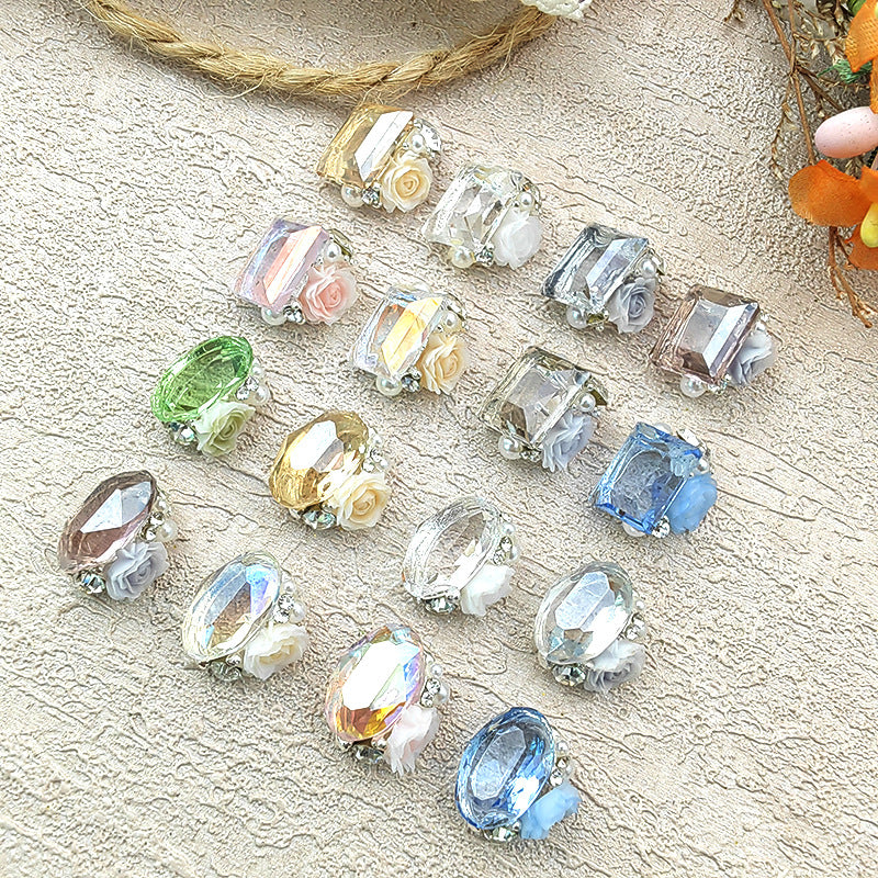 Rock sugar crystal pile diamond nail accessories