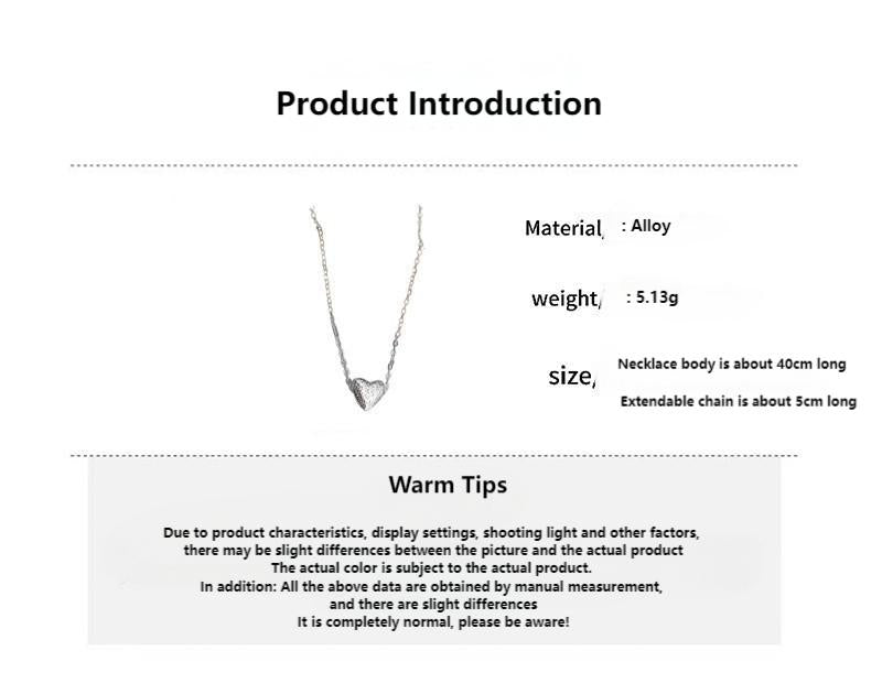 French retro heart necklace