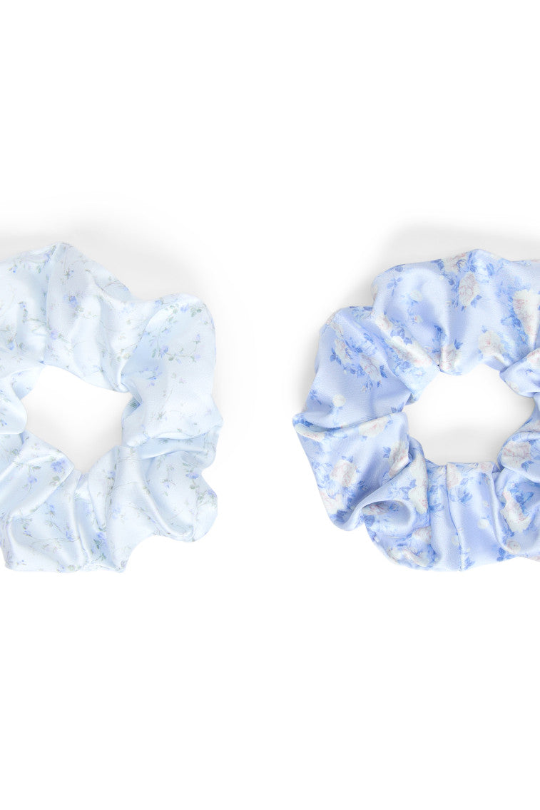 LoveShackFancy x Goody Blue Large Satin Scrunchie Set