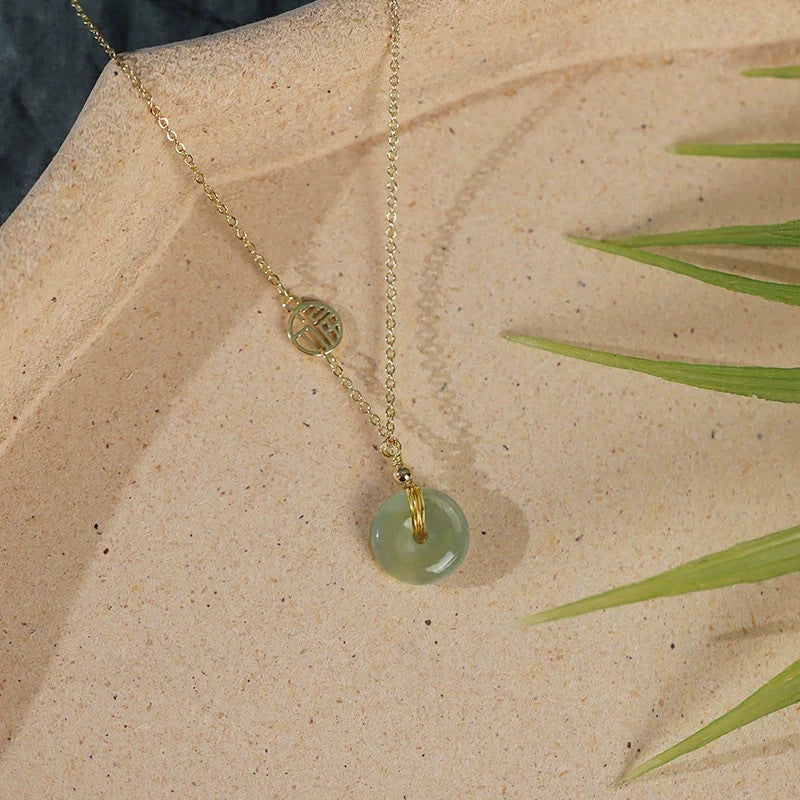 Creative Fortune-attracting Peace Buckle Copper Coin Necklace
