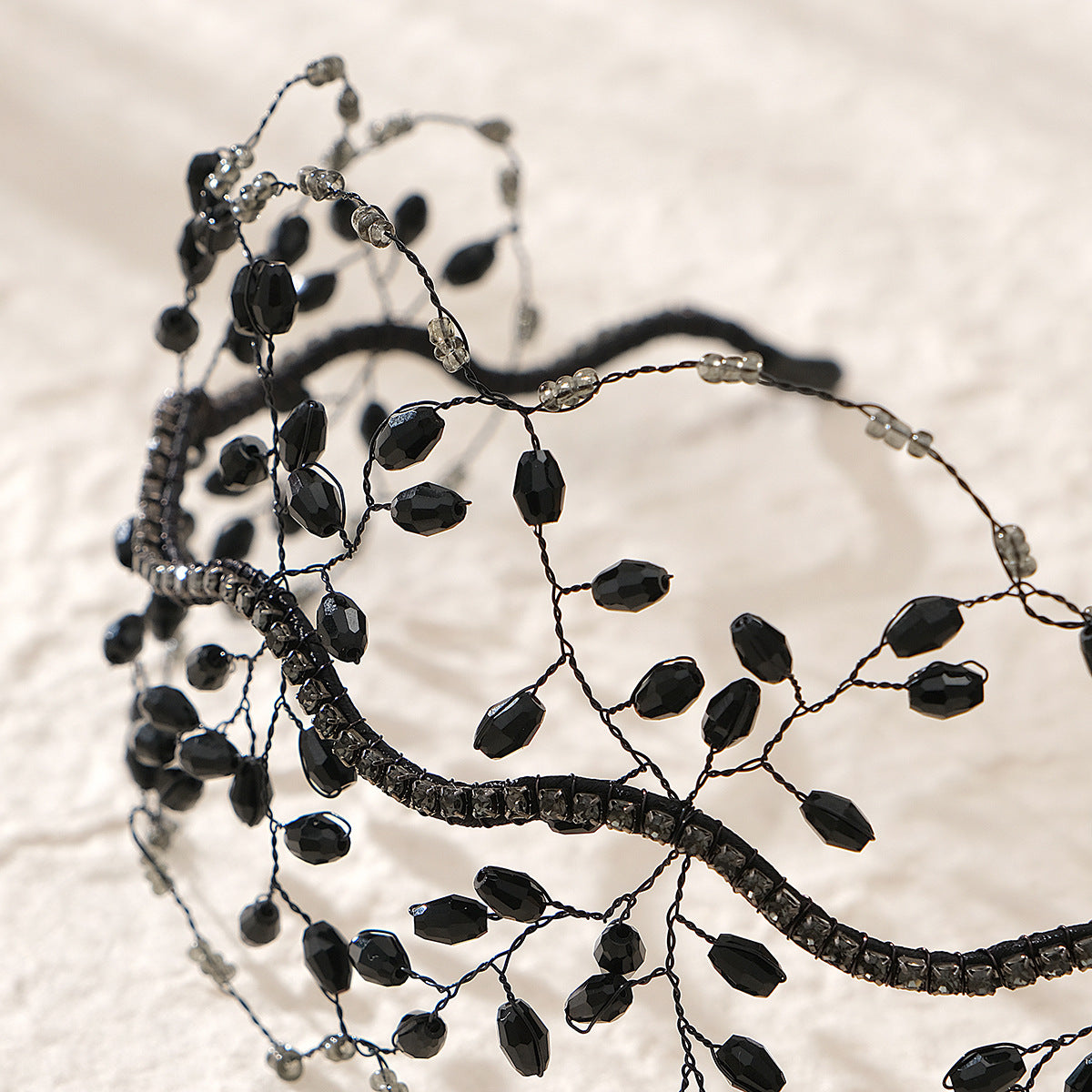 Vintage Handmade Beaded Braided Headband