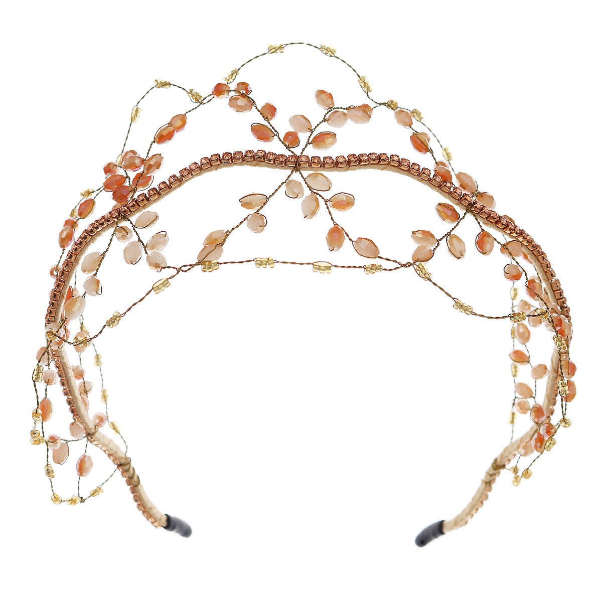 Vintage Handmade Beaded Braided Headband
