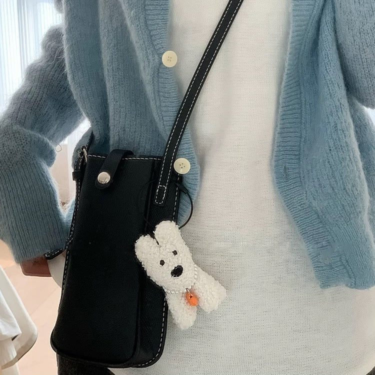 Korean cute plush puppy pendant sweet cartoon school bag pendant