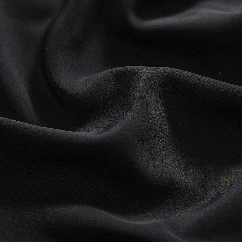 100 mulberry silk solid color Hepburn little black dress