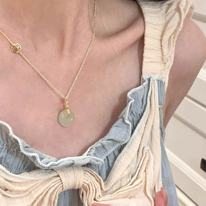Creative Fortune-attracting Peace Buckle Copper Coin Necklace