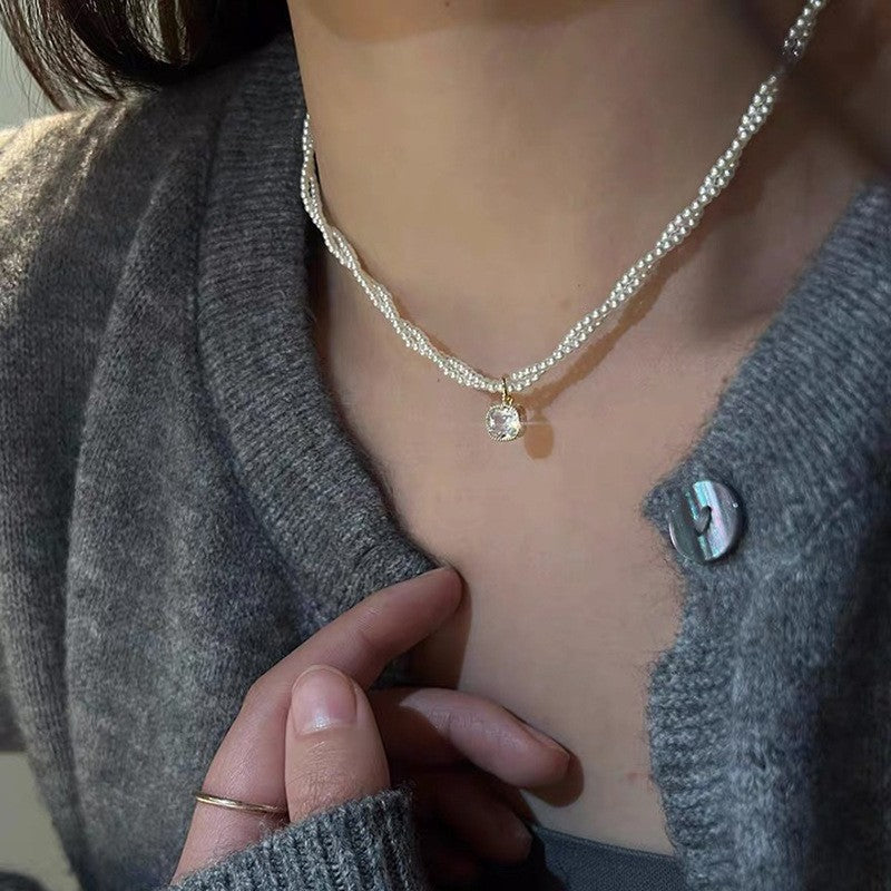 Korean millet pearl necklace