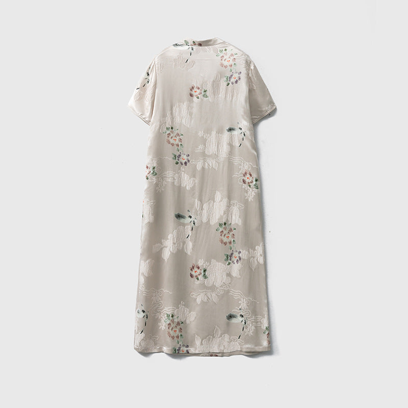 New Chinese style cheongsam dress Chinese style short sleeve dress