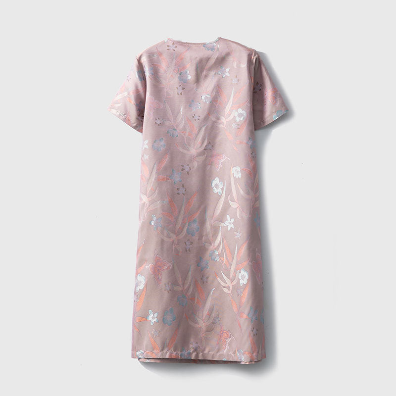 Double-sided different-color new Chinese style silk jacquard dress