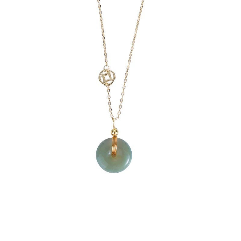 Creative Fortune-attracting Peace Buckle Copper Coin Necklace
