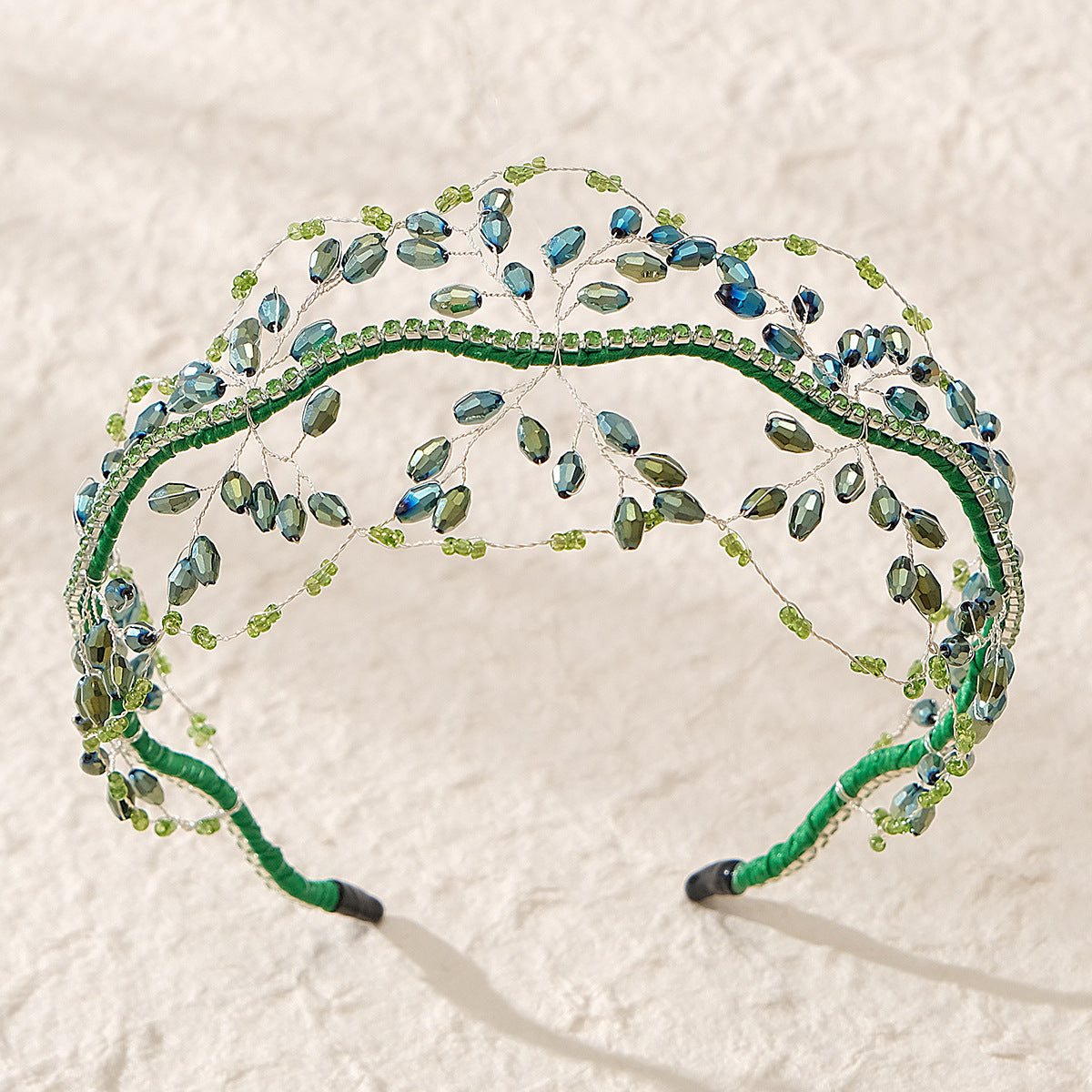 Vintage Handmade Beaded Braided Headband