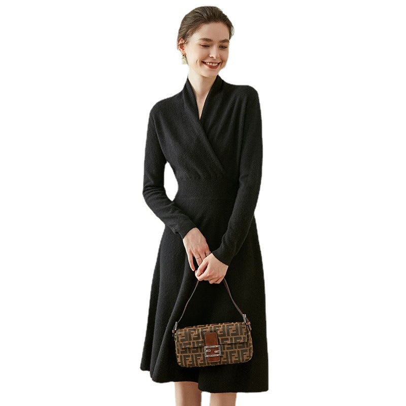 Crossover V-neck cashmere sweater