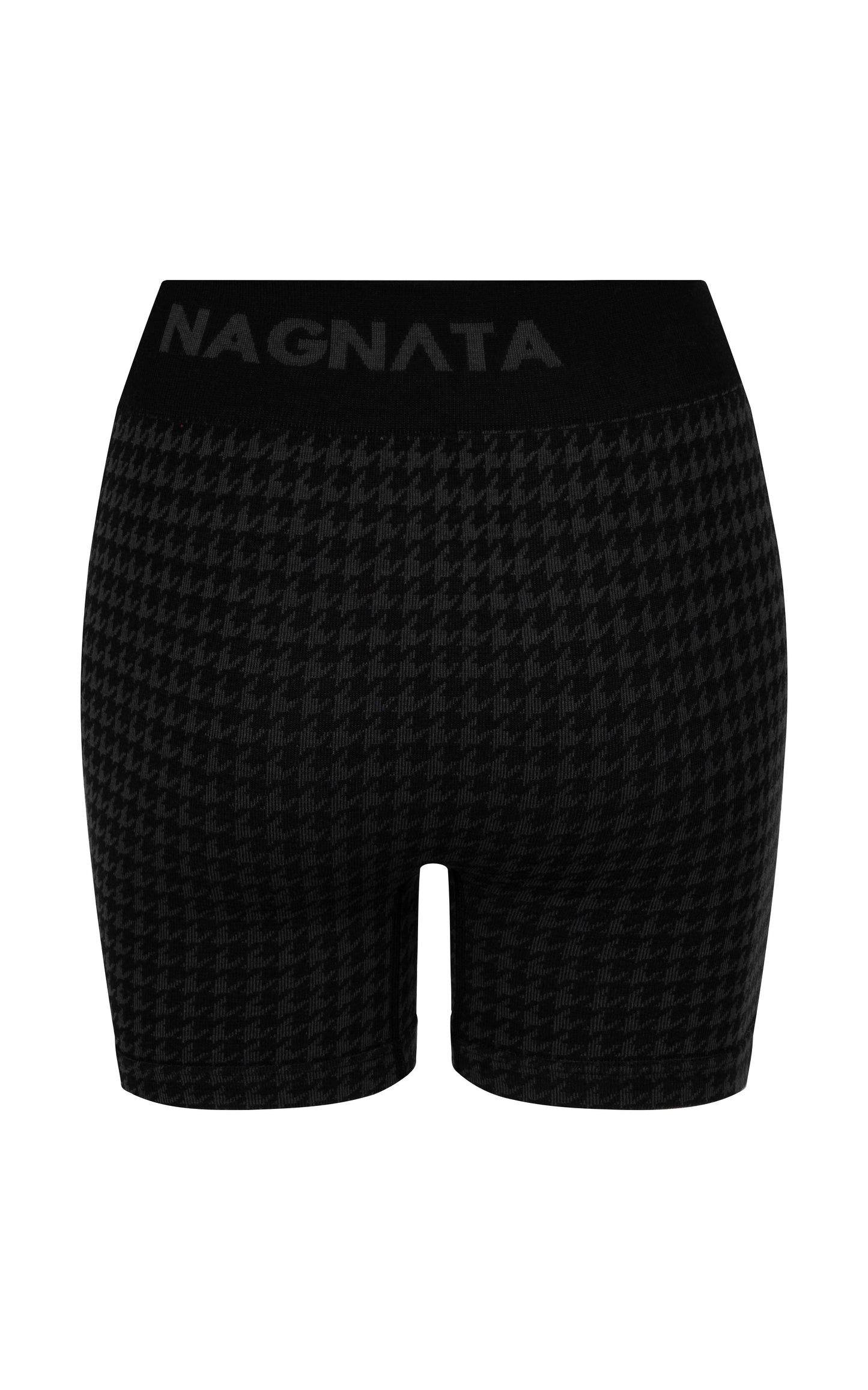 Houndstooth Wool Mini Short - Black