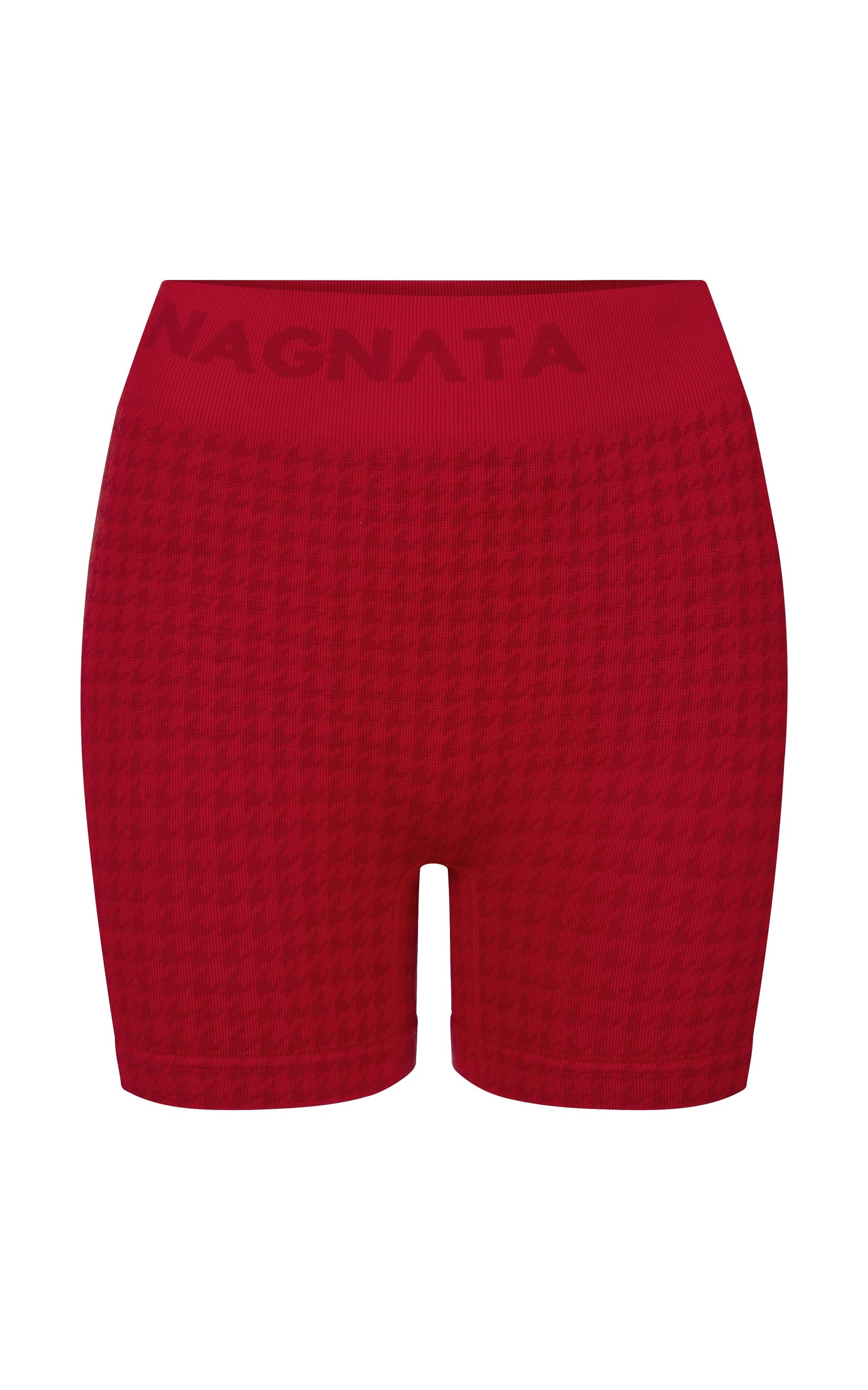 Houndstooth Wool Mini Short - Crimson