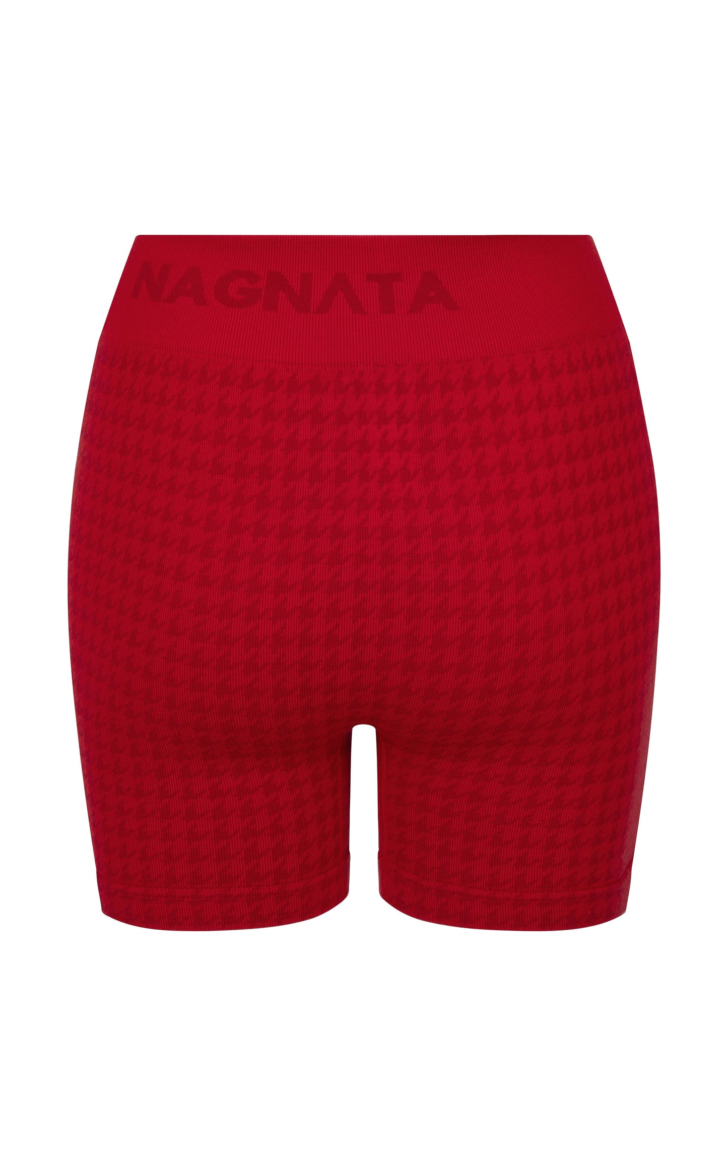 Houndstooth Wool Mini Short - Crimson