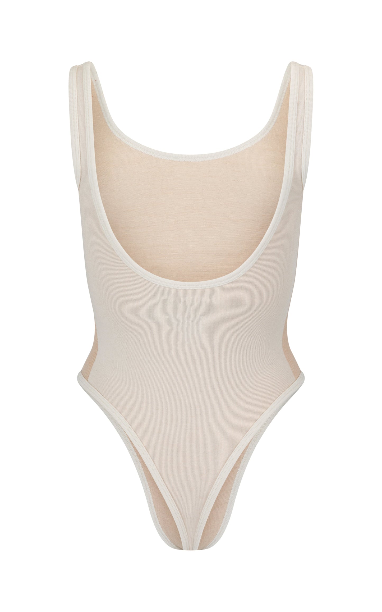 Houndstooth Wool Bodysuit - Bone White
