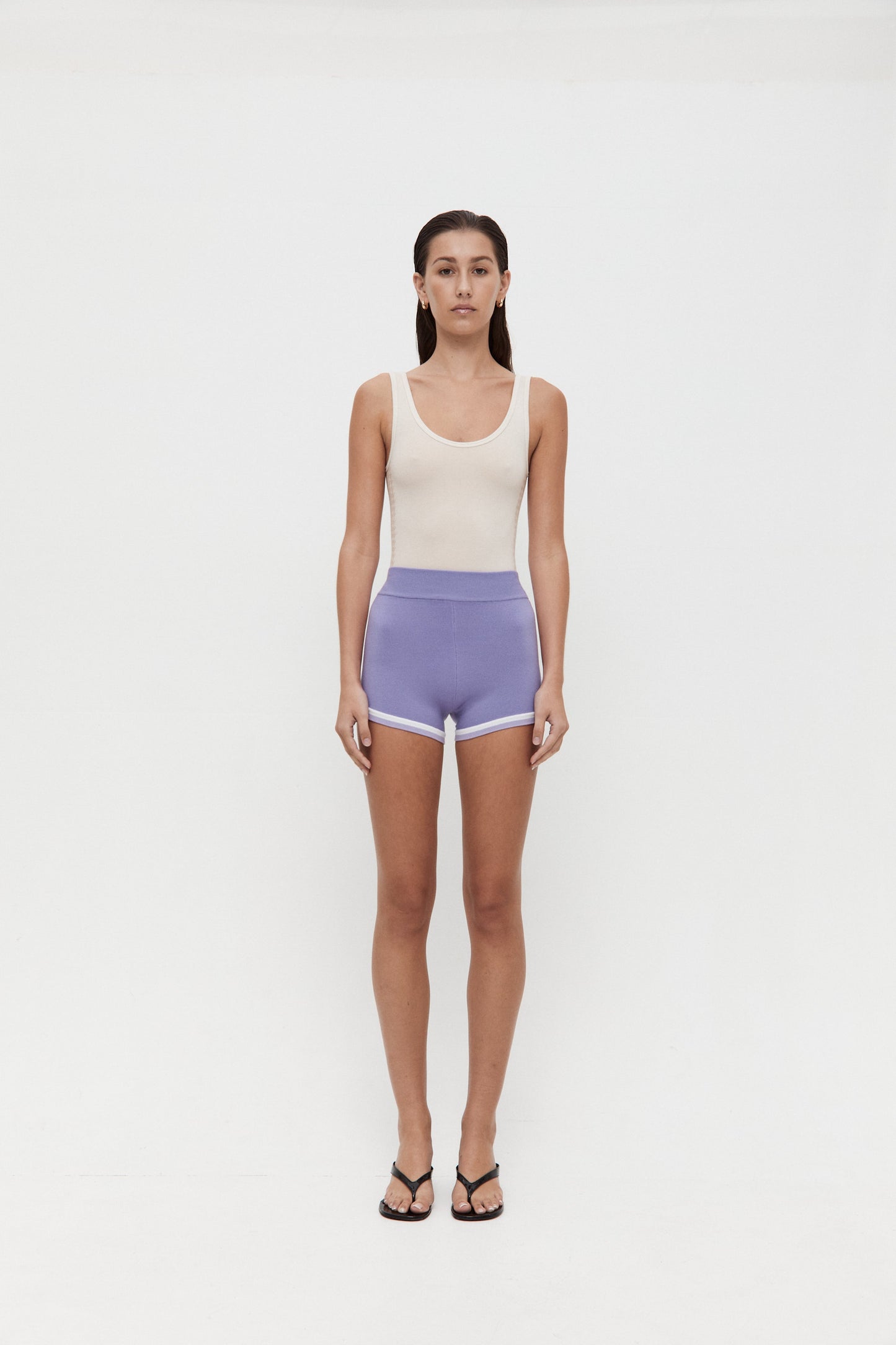 Houndstooth Wool Bodysuit - Bone White