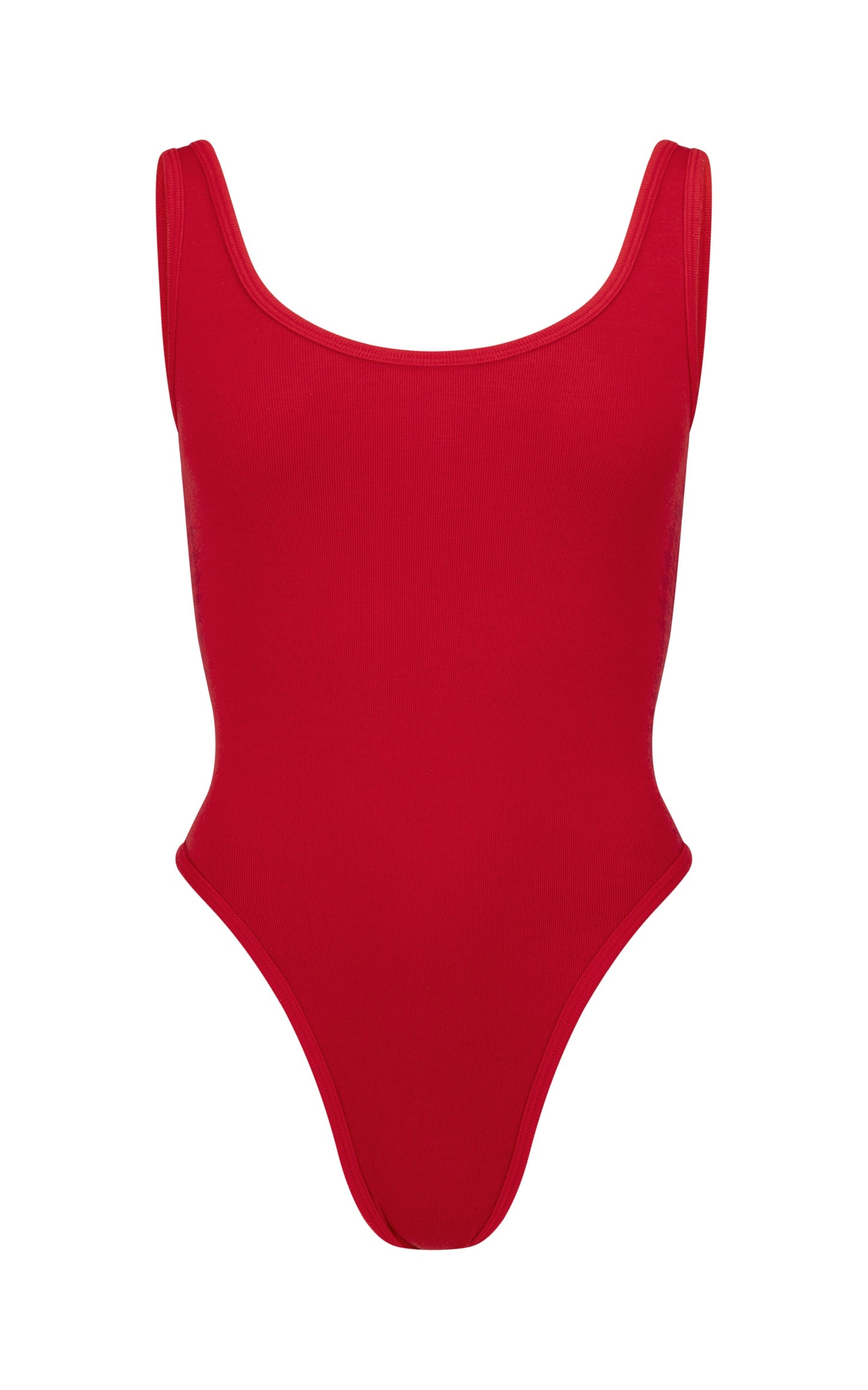 Houndstooth Wool Bodysuit - Crimson
