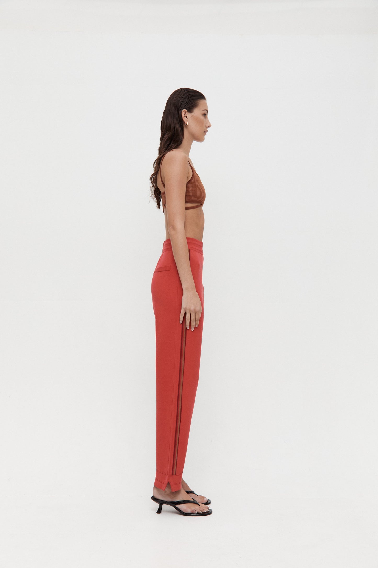 Organic Motely Track Pant - Crimson