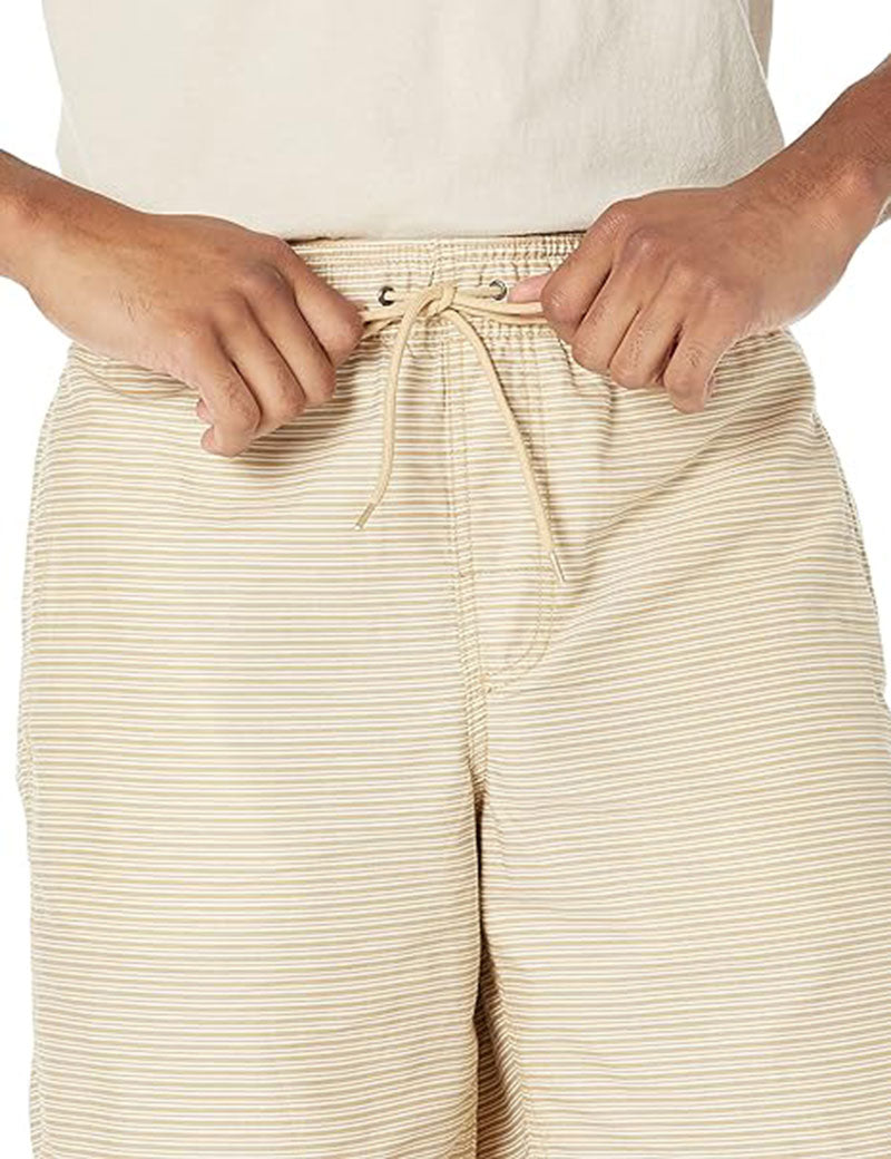 Khaki Brown Stripes Men’s Drawstring Walk Shorts