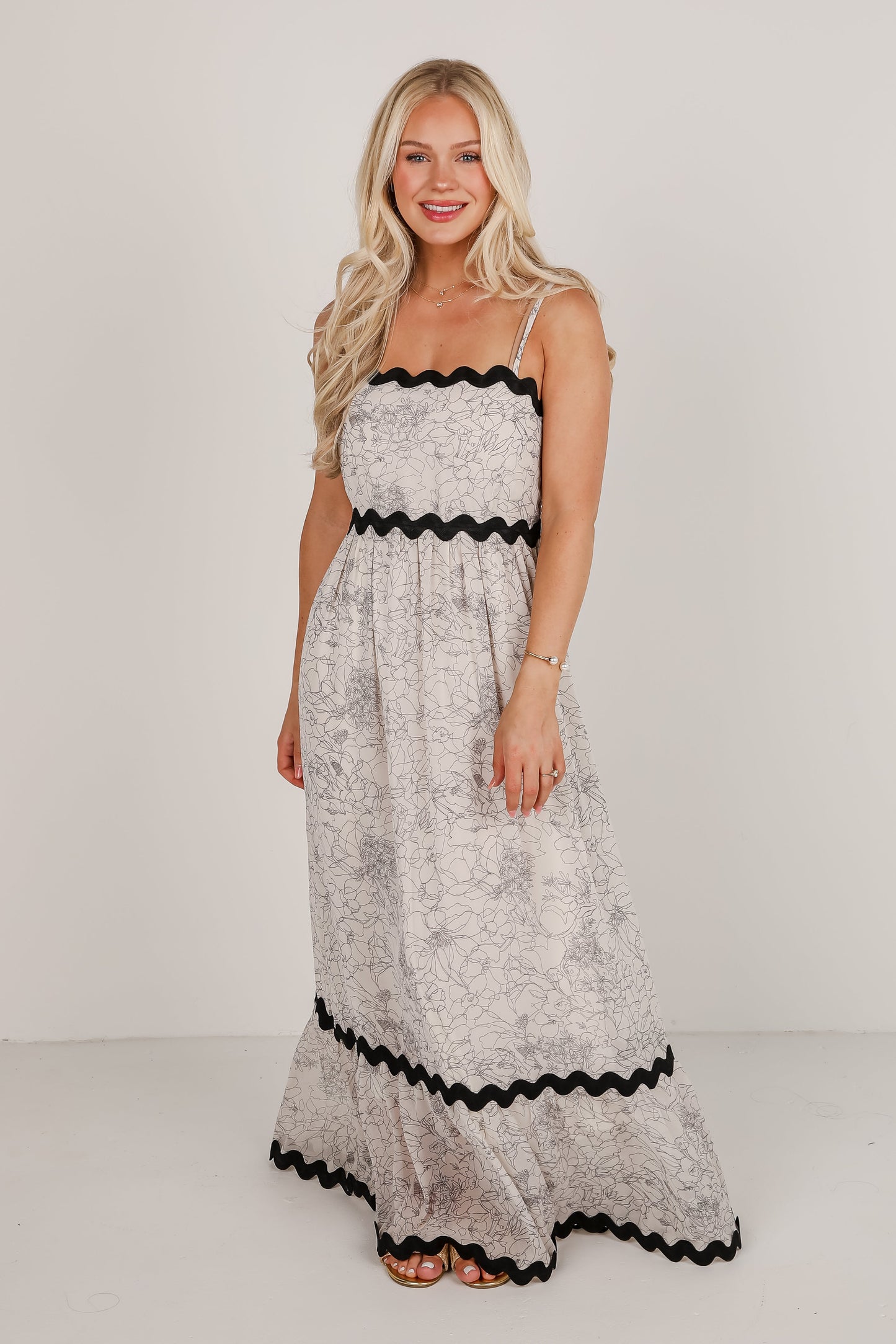 Talk It Through Ivory Floral Tiered Maxi Dress