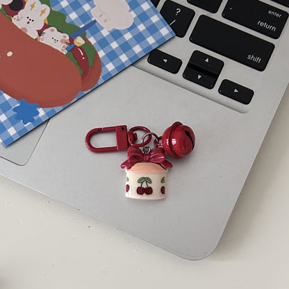 Retro berry red cartoon keychain