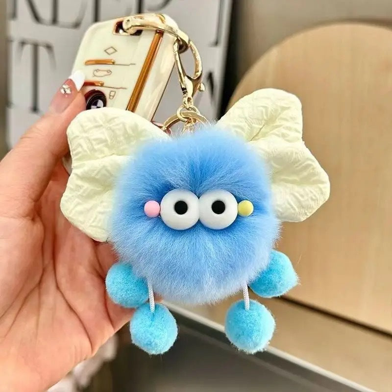 Bowknot coal ball elf monster bag ornament car keychain