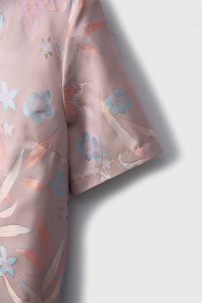 Double-sided different-color new Chinese style silk jacquard dress