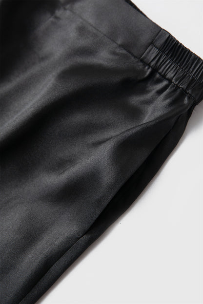 Silk Xiangyunsha leather glossy old material silk wide-leg pants