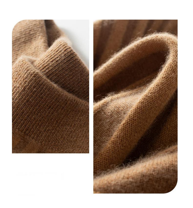 A-version pleated heavyweight thickened two-tone cashmere knitted skirt
