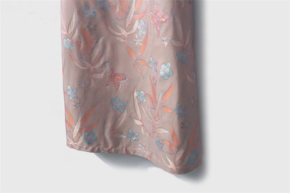 Double-sided different-color new Chinese style silk jacquard dress
