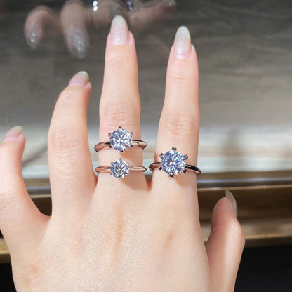Six-claw Moissanite ring