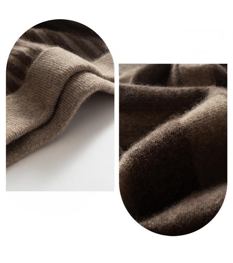 A-version pleated heavyweight thickened two-tone cashmere knitted skirt