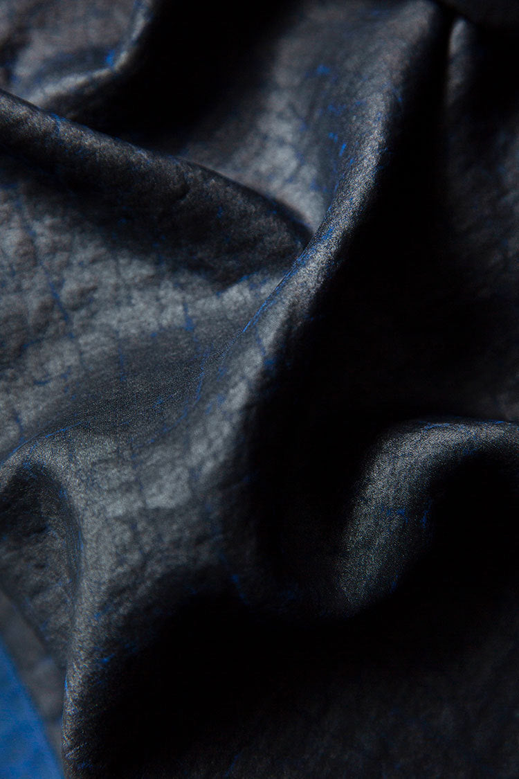 Silk tulle dress with crackle pattern