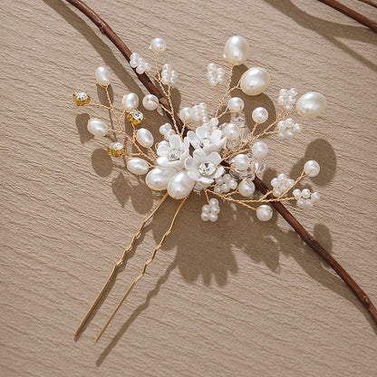 Handmade Pearl Rhinestone Hairpin