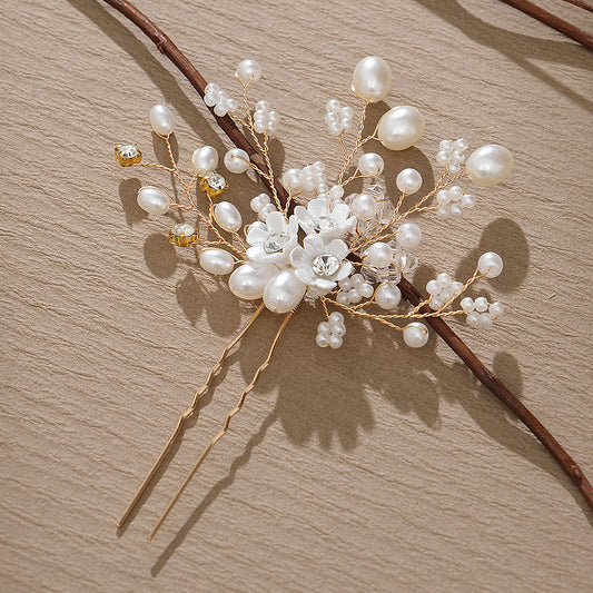 Handmade Pearl Rhinestone Hairpin