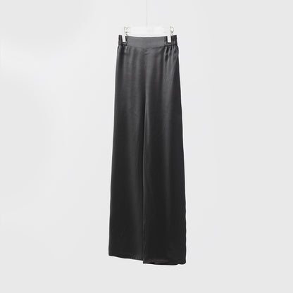Silk Xiangyunsha leather glossy old material silk wide-leg pants