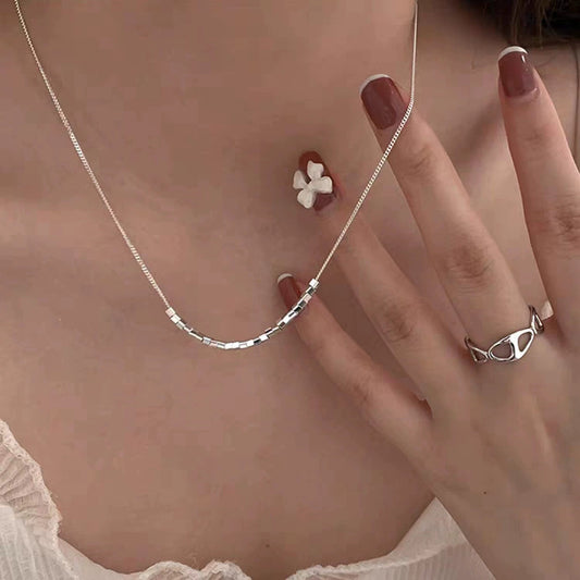 Square necklace for women, niche, fresh, new, versatile, light luxury, student clavicle chain