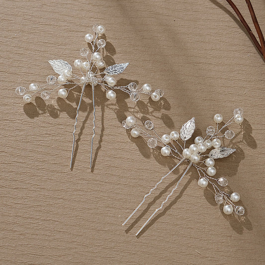 Handmade pearl U-shaped hairpin