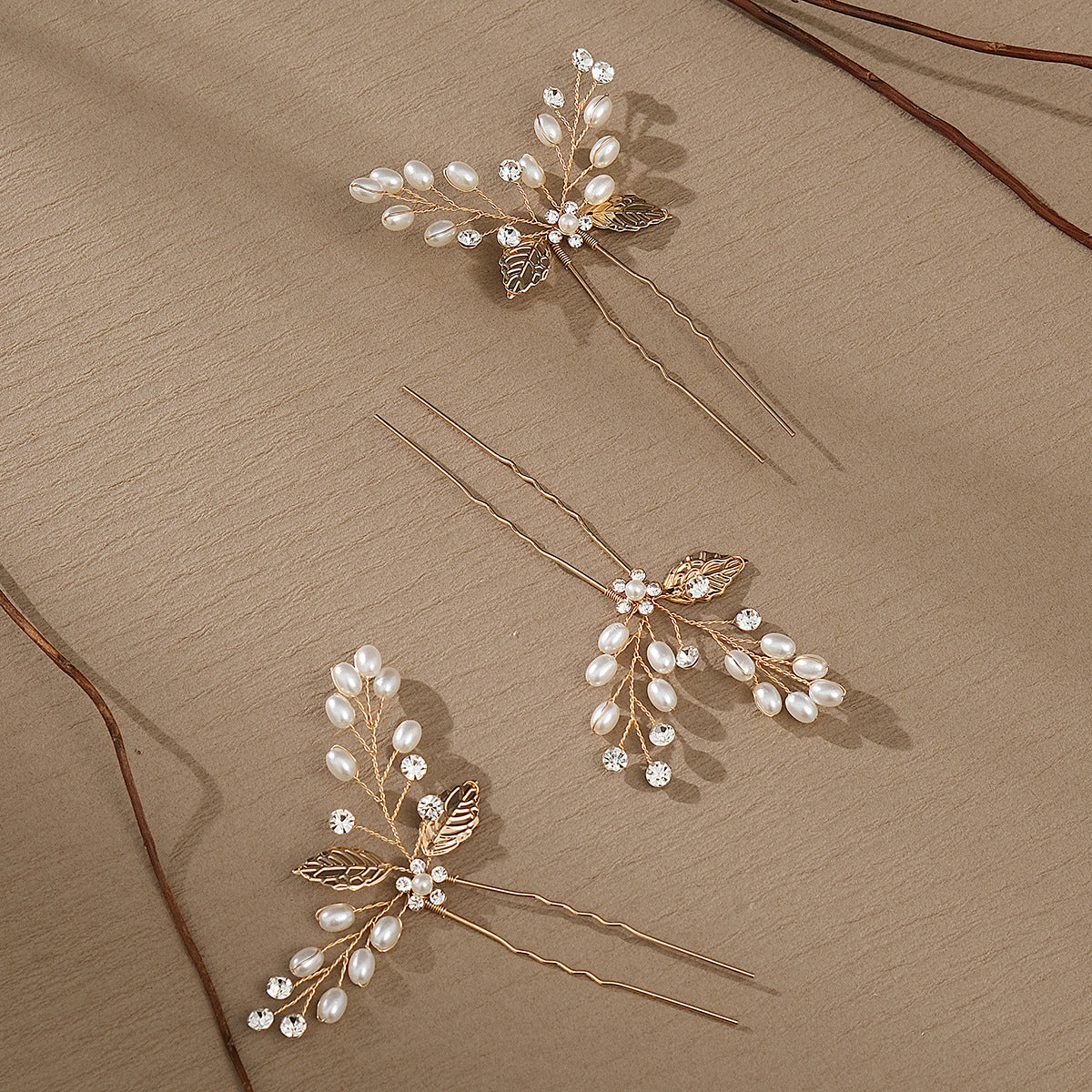New Handmade Pearl Leaf Hairpin