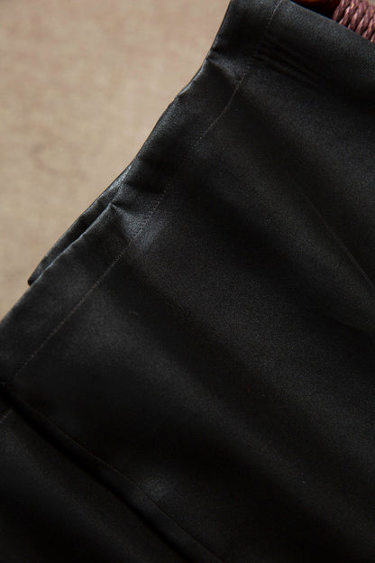 Silk Xiangyunsha leather glossy old material silk wide-leg pants