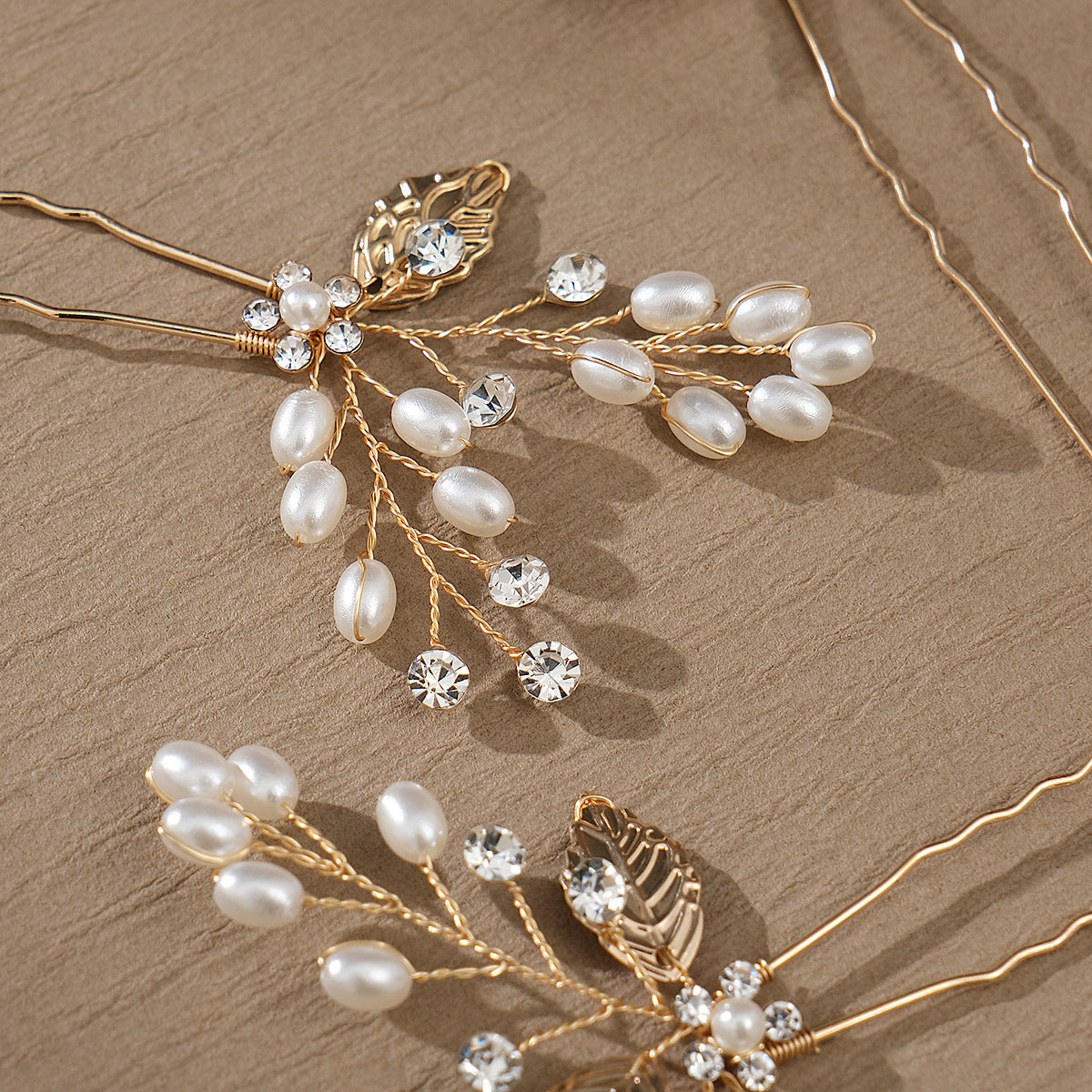 New Handmade Pearl Leaf Hairpin