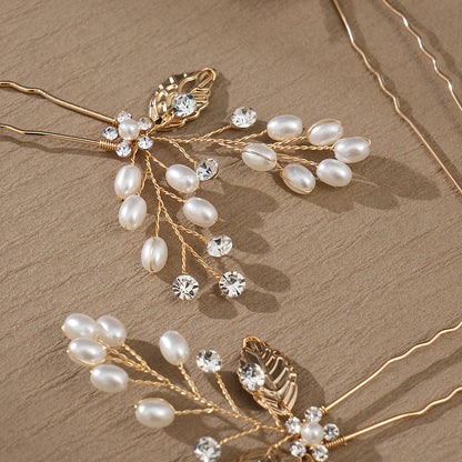 New Handmade Pearl Leaf Hairpin